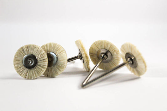 Mounted polishing brushes
